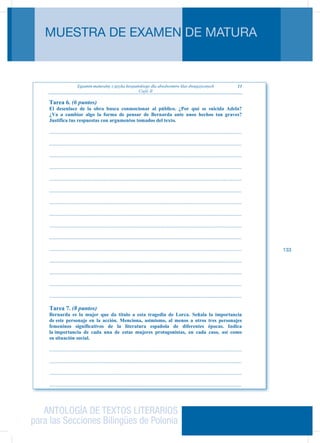 ANTOLOGÍA DE TEXTOS LITERARIOS
para las Secciones Bilingües de Polonia
MUESTRA DE EXAMEN DE MATURA
133
 