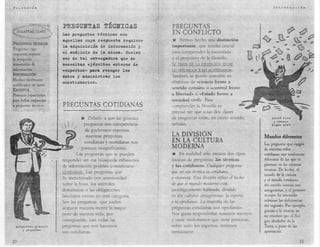 Piloso:f'ia                                                                                                                    In"trod1Lcción




                                                                          PREGUNTAS
                                Las preguntas técnicas son                EN CONFLICTO
PREGUNTAS TECNICAS
                                &que~las cuya respuesta requiere          *   Hemos hecho una distinción
                                la adquisición de información y           importante, que resulta crucial
Preguntas      cuya
respuesta      requiere
                                el análisis de la misma. Suelen           para comprender la naturaleza
la búsqueda                     ser de tal envergadura que se             y el propósito de la filosofía.
si ·temática     de             necesitan ejércitos enteros de            SE TRATA DE LA DISTINCIÓN ENTRE
información                     «expertos» para recoger los               LO <<tÉCNICO» Y LO «COTIDIANO».
 INFORMACIóN                    datos y administrar los                   También se puede concebir en
.Hechos fácilmente
                                cuestionarios.                            términos de «ciencia frente a
codificados      en datos
ExPERTOS
                                                                          sentido común» o «control frente
Personas      capacitadas   .                                             a libertad» o «Estado frente a
para hallar respuestas                                                    sociedad civil». Para
¡l. preguntas técnicas'         PREGUNTAS            COTIDIANAS           comprender la filosofía es
                                                                          preciso ver que estas dos clases
                                         *     Debido a que las grandes   de preguntas están, en cierto sentido,             ¿seré rico
                                                                                                                              y famoso
                                             preguntas son competencia    reñidas.                                           algÚn día?

                                              de poderosos experto ,
                                              nuestras preguntas          ,LA DIVISIÓN                                  Mundos diferentes
                                             cotidianas y mundanas nos     EN LA CULTURA                                Las preguntal> que. surgen
                                           parecen insignificantes.        MODERNA                                      de nuestras vidas
                                        Las preguntas que se pueden       *    En realidad sólo existen dos tipos       cotidianas son totalmente
                                responder sin esa búsqueda exhaustiva     básicos de preguntas: las técnicas            diferentes de las que se

                                de información podrían consid rarse       y las cotidianas. Cualquier pregunta          plantean en las ciencias
                                                                                                                        técnicas. De hecho. e!
                                COTlDIAt'JAS. Las preguntas que           que no sea técnica es cotidiana,
                                                                                                                        mundo de la cíencta
                                he mencionado con anterioridad            y viceversa. Esta división refleja el hecho
                                                                                                                        y el mundo cotidiano
                                sobre la hora, los animales               de que el mundo modemo está,                  de! sentido común son
                                domésticos o las obligaciones             sociológícamcnte hablando, dividido           antagonistas,   y el primero
                                familiares entran en esta categoría.      en do culturas antagonistas: la experta       siempre ha intentado

                                Son las preguntas que suelen              y la «proJana>~. La mayoría de las            subsanar las deficiencias
                                                                                                                        del segUlldo. Por ejemplo.
                                acaparar nuestra mente la mayor           preguntas cotidianas son «profanas».
                                                                                                                        gracias a la cíencta,   ya
                                parte de nuestra vida; por                 Nos gusta responderlas nosotros m' 'IDOS     no creemos que el Sol
                                consiguiente, casi todas las              y suele m lestamos que otras personas,        gira alrededor de la
  preguntau grand~s             preguntas que nos hacemos                 sobre roda los expertos, intenten             Tierra, a pesar de 1 s
     y pe qu.eñaa
                                son cotidianas.                           inmiscuirse.                                  apariencias.


10                                                                                                                                                   11
 