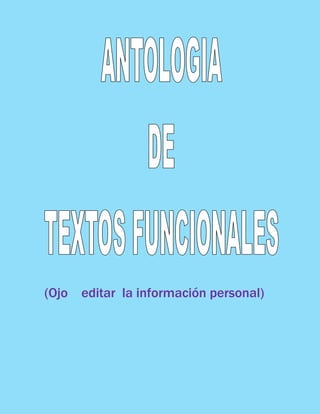 (Ojo editar la información personal)

 