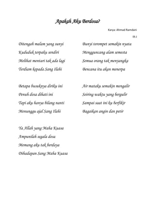 ANTOLOGI SYAIR KELAS 9J - SMPN 1 CIPANAS - JAGUAR PETANG TIGA PULUH