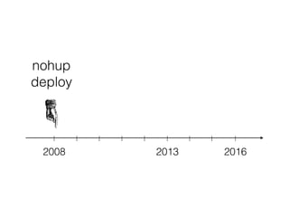 2008 2016
| || | | | | | |
2013
nohup
deploy
 