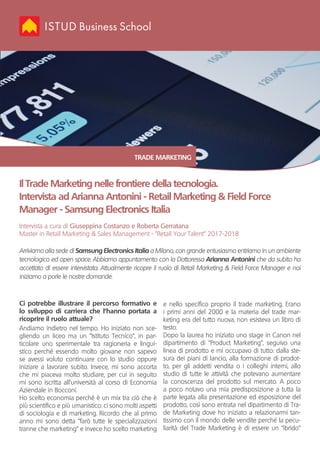 Il Trade Marketing nelle frontiere della tecnologia. Intervista ad Arianna Antonini - Retail Marketing & Field Force Manager - Samsung Electronics Italia