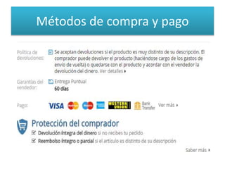 Métodos de compra y pago
 
