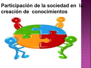 Participación de la sociedad en la 
creación de conocimientos 
 