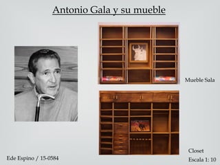 Antonio Gala y su mueble
Mueble Sala
Closet
Ede Espino / 15-0584 Escala 1: 10
 