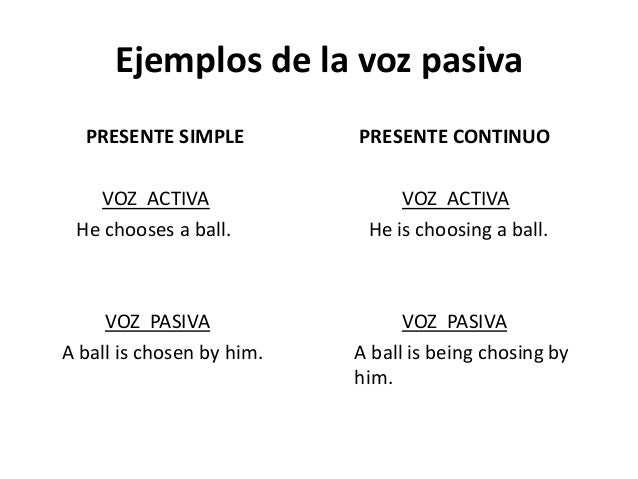 The Best Voz Pasiva Ejemplos En Ingles Presente Simple Frae Kmu