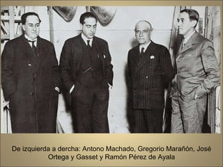 De izquierda a dercha: Antono Machado, Gregorio Marañón, José Ortega y Gasset y Ramón Pérez de Ayala 