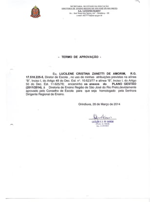 Plano Gestão EE Antonio Marin