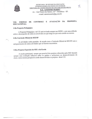 Plano Gestão EE Antonio Marin
