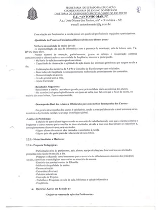 Plano Gestão EE Antonio Marin