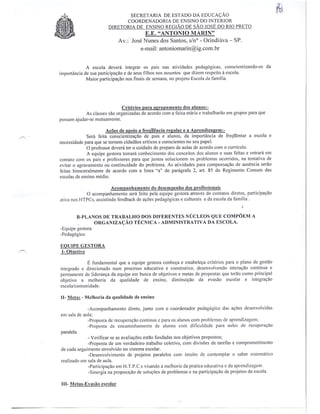 Plano Gestão EE Antonio Marin