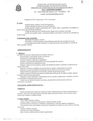 Plano Gestão EE Antonio Marin