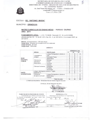 Plano Gestão EE Antonio Marin