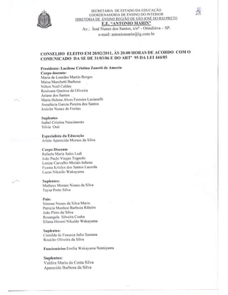 Plano Gestão EE Antonio Marin