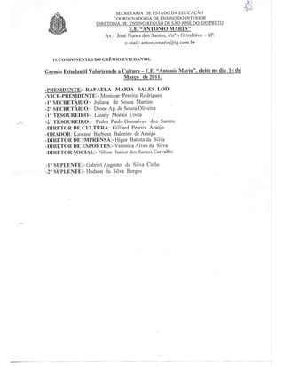 Plano Gestão EE Antonio Marin