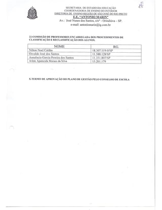 Plano Gestão EE Antonio Marin