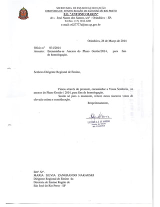 Plano Gestão EE Antonio Marin