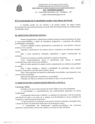 Plano Gestão EE Antonio Marin