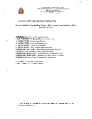 Plano Gestão EE Antonio Marin