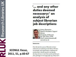 SCONUL Focus,
2011, 51, p.60-67
 
