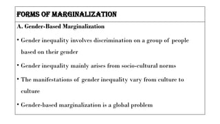 Individual Marginalization Marginalized Groups, Ethnicity, and Indigenous Knowledge in Society | PPTX
