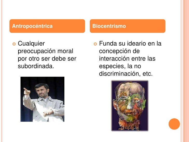 Antropocentrismo y biocentrismo