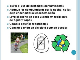 Defender el medio ambiente es parte de nuestro deber, ya que nos convierte en agente dinámico y así fomentamos la cooperación que nos garantizará un mejor futuro y un país más sano.Como familia podemos asumir actitudes tanto individuales como colectivas en defensa del ambiente, buscando soluciones que impidan su contaminación y degradación.El deterioro en que se encuentra el medio ambiente, exige que asumamos responsabilidades sobre la contaminación ambiental y los peligros que representan para el desarrollo