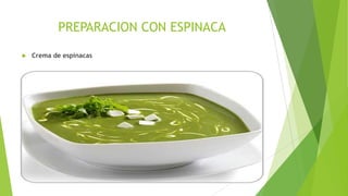 PREPARACION CON ESPINACA


Crema de espinacas

 