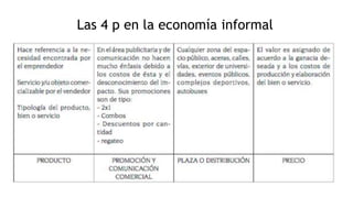 Las 4 p en la economía informal
 