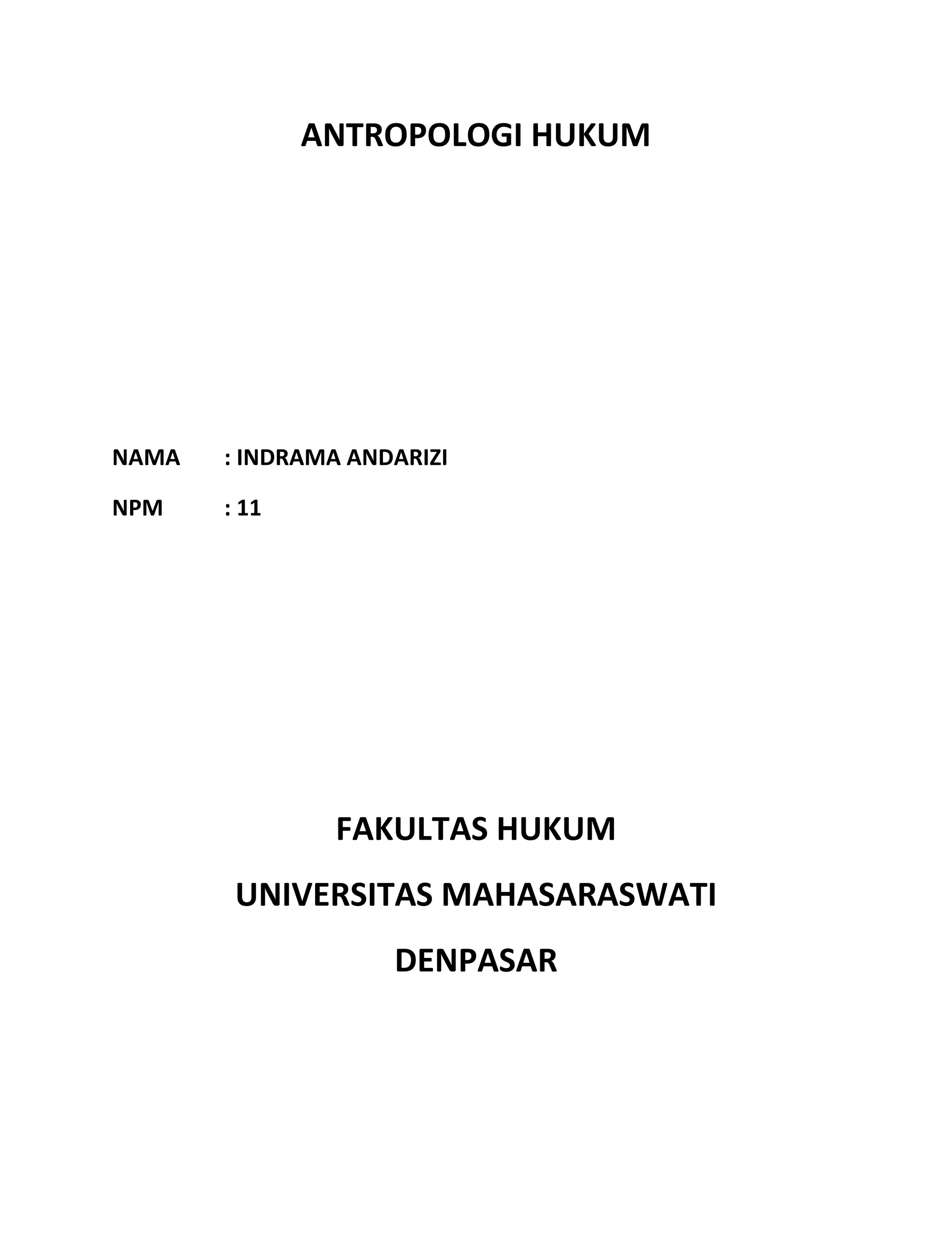 Antropologi Hukum Pdf