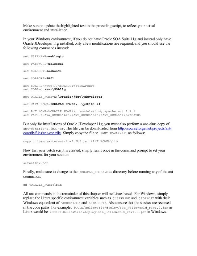 Ant scripts forsoa