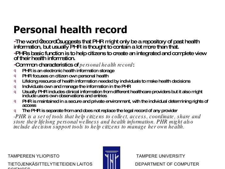 what is a personal health record