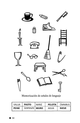 @..""",...~
Memorización de señales de lenguaje
VALIJA PASTONARIZPELOTAÓMNIBUSSERPIENTEMUROAGUANIEVE
• 54
 