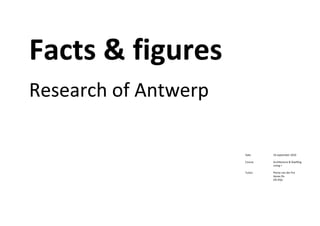 Antwerp Facts & Figures Research Booklet