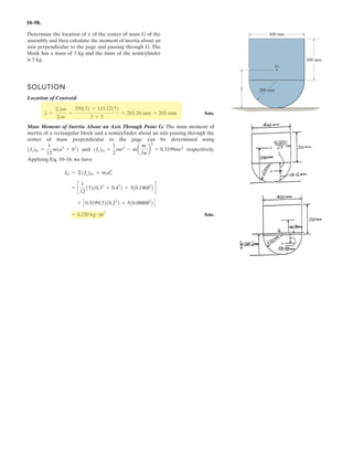 7 1 4.
A fiber optic cable is suspended over the poles so that the angle at the supports is T.
Determine the minimum tension in the cable and the sag. The cable has a mass density U and
the supports are at the same elevation.
Given:
T 22 deg
U 0.9
kg
m
a 30 m
g 9.81
m
s
2
Solution:
Tmax T
w0 Ug
x
y
d
d
tan T  