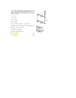 300-kg
0.45 m 0.45 m
0.45 m:
–150 (9.81) – V = 0
V = –1471.5 N = –1.47 kN Ans.
1.4715 Ans.
For 0.45 m  x ≤ 0.9 m:
2943 – 1471.5 – V = 0
V = 1471.5 N = 1.47 kN
= 1.4715 x – 1.32435
+ 1.4715 x – 2.943 (x – 0. 45) = 0
Ans.
M
M
M + 1.4715 x = 0
=M
150 (9.81) N
0.45 m
300 (9.81) N = 2943 N
150 (9.81) N = 1471.5 N
(kN)
1.47
(m)
(m)
(kN·m)
–1.47
–0.662
x–
.
 