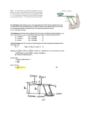 8–17. If , determine the minimum coefficient of
static friction between the collars A and B and the rod
required for the system to remain in equilibrium, regardless
of the weight of cylinder D. Links AC and BC have
negligible weight and are connected together at C by a pin.
u = 15°
D
C
A B
u u
15Њ15Њ
 