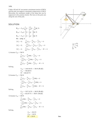 2–12 . Cable OA is used to support column OB.
Determine the angle it makes with beam OD.f
z
x
C
B
O
D
y
4 m
30Њ
8 m
8 m
A
u
f
7
.
 