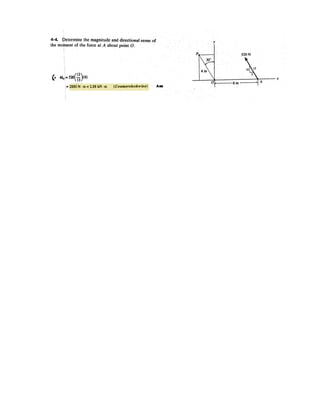 3–4. The towing pendant AB is subjected to the force of
50 kN exerted by a tugboat. Determine the force in each of
the bridles, BC and BD, if the ship is moving forward with
constant velocity.
30Њ
A
B
CD
50 kN
20Њ
.
.
 