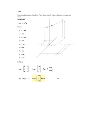 3–24. Determine the force in each cord for equilibrium of
the 200-kg crate. Cord remains horizontal due to the
roller at , and has a length of . Set .y = 0.75 m1.5 mABC
BC
C
B
A
2 m
y
 
