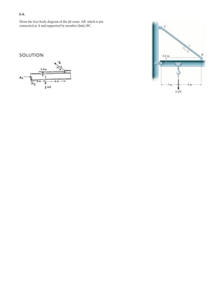 4–17.
The total hip replacement is subjected to a force of
Determine the moment of this force about the
neck at A and the stem at B.
F = 120 N.
SOLUTION
Moment About Point A: The angle between the line of action of the load and the
neck axis is
a
(Counterclockwise) Ans.
Moment About Point B: The dimension l can be determined using the law of sines.
Then,
(Clockwise) Ans.= -4.92 N # m = 4.92 N # m
MB = -120 sin 15°10.15842
l
sin 150°
=
55
sin 10°
l = 158.4 mm = 0.1584 m
= 0.418 N # m
+
a+
MA = 120 sin 5°10.042
20° - 15° = 5°.
10°
120 N
15°
40 mm
150°
15 mmA
B
 