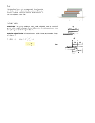 4–31.
SOLUTION
Ans.MO = {-720i + 120j - 660k} N # m
MO = r * F = 3
i j k
0.2 1.2 0
600 300 -600
3
r = {0.2i + 1.2j} m
The force acts at the end of
the beam. Determine the moment of the force about
point A.
F = 5600i + 300j - 600k6 N
0.4 m
x
1.2 m
0.2 m
z
A
O
B
F
y
 