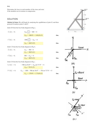 The cord passing over the two small pegs A and B of
the board is subjected to a tension of 100 N. Determine the
minimum tension P and the orientation of the cord
passing over pegs C and D, so that the resultant couple
moment produced by the two cords is , clockwise.20 N # m
u
100 N
100 N
ϪP
P
C B
30Њ
300 mm
300 mm
30Њ
A D
45Њ
u
u
4–78.
.
 