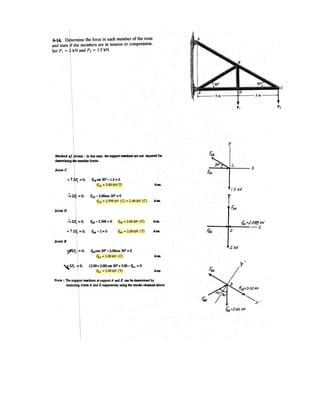 4 8
If the resultant couple of the two
couples acting on the fire hydrant is
MR = { 15 i + 30j} N m˜ , determine
the force magnitude P.
Given:
a 0.2 m
b 0.150 m
M
15
30
0
§
¨
¨
©
·
¸
¸
¹
N m˜
F 75 N
Solution:
Initial guess P 1 N
Given
M
F a
P b
0
§
¨
¨
©
·
¸
¸
¹
P Find P( ) P 200 N
7.
Ans.
–
 