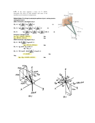 The system of parallel forces acts on the top of the
Warren truss. Determine the equivalent resultant force of the
system and specify its location measured from point A.
A
500 N 500 N 500 N
1 kN
2 kN
1 m 1 m 1 m 1 m
4–119.
.
.
 