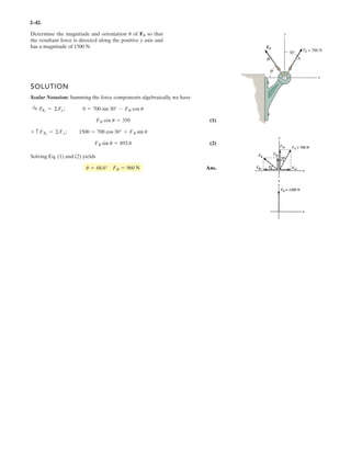 n FRy= 6Fy; FRY F2 sin T  