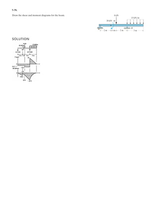 5–45.
The device is used to hold an elevator door open.If the spring
has a stiffness of and it is compressed 0.2 m,
determine the horizontal and vertical components of reaction
at the pin A and the resultant force at the wheel bearing B.
k = 40 Nm
SOLUTION
a
Ans.
Ans.
Ans.Ay = 2.48 N
+ c©Fy = 0; Ay - 8 + 6.37765 cos 30° = 0
Ax = 3.19 N
:+ ©Fx = 0; Ax - 6.37765 sin 30° = 0
FB = 6.37765 N = 6.38 N
+©MA = 0; -(8)(150) + FB(cos 30°)(275) - FB(sin 30°)(100) = 0
Fs = ks = (40)(0.2) = 8 N
150 mm 125 mm
A
B
100 mm
30
k
 