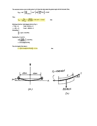 5–70. W and center of
gravity at its center. If it is supported by three vertical cords
tied to its edge, determine the largest distance d from the
center to where any vertical force P can be applied so as not
to cause the force in any one of the cables to become zero.
A
d
120Њ
120Њ
120Њ
Cr
P
B
The circular plate has a weight
.
 