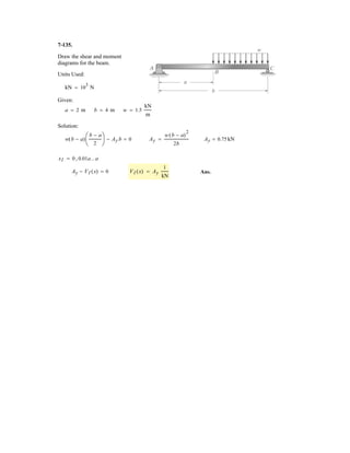 5–88.
Determine the x and z components of reaction at the
journal bearing A and the tension in cords BC and BD
necessary for equilibrium of the rod.
SOLUTION
Ans.
Ans.
Ans.
Ans.
Ans.
Ans.MA z = 700 N # m
MA x = 0
Az = 0
FBC = 792 N
FBD = 208 N
MA z - 0.6FBC122 + 0.6FBD122 = 0©Mz = 0;
800122 - 0.8FBC122 - 0.8FBD122 = 0©My = 0;
M( )A x + 0.8FBD162 + 0.8FBC162 - 800162 = 0©Mx = 0;
Az - 800 + 0.8FBC + 0.8FBD = 0©Fz = 0;
350 - 0.6FBC + 0.6FBD = 0©Fy = 0;
Ax = 0©Fx = 0;
= 50.6FBDj + 0.8FBDk6 N
FBD = FBD
13j + 4k2
5
= 5-0.6FBCj + 0.8FBCk6 N
FBC = FBC
1-3j + 4k2
5
F2 = 5350j6 N
F1 = 5-800k6 N
3 m
3 mA
C
D
B
4 m
y
F1 { 800k} N
F2 {350j} N
6 m
2 m
x
z
( )
( )
( )
 