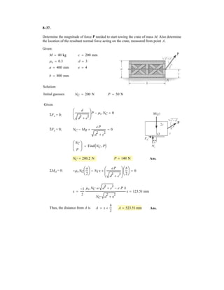FCB
FBE
FEF
§
¨
¨
¨
©
·
¸
¸
¸
¹
5
21.2
25
§
¨
¨
©
·
¸
¸
¹
kN Positive (T)
Negative (C)
1
Ans.
–
 
